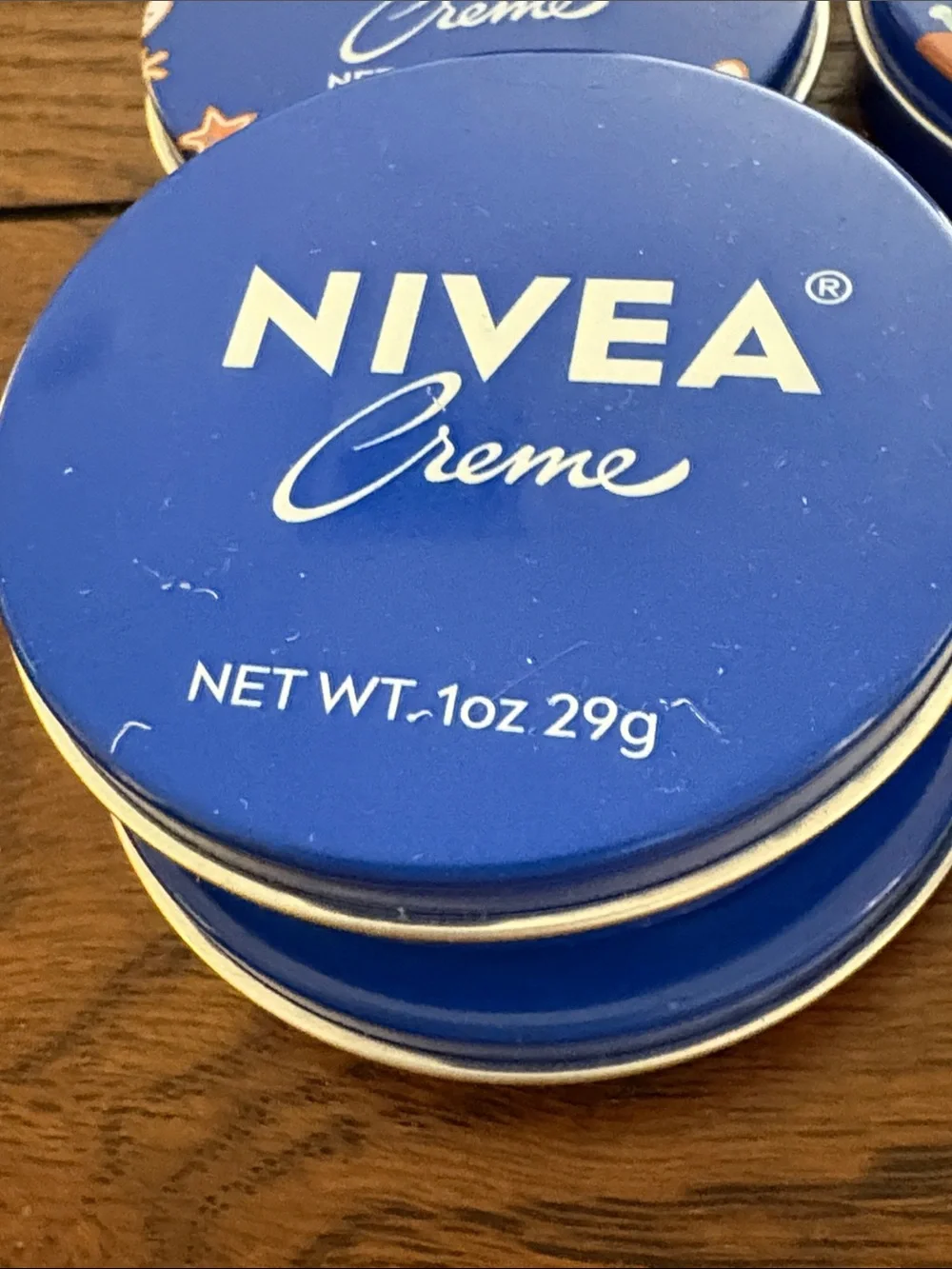Set of 10 Nivea Cream in Tins small Plastic containers Christmas